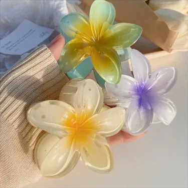 Colourful Floral Plastic Hair Clips 1 Pc